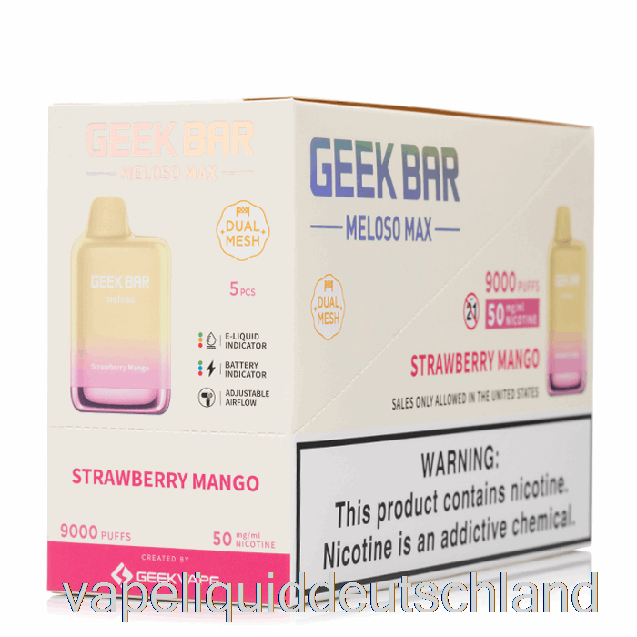 [5er-Pack] Geek Bar Meloso Max 9000 Einweg-Vape-Liquid